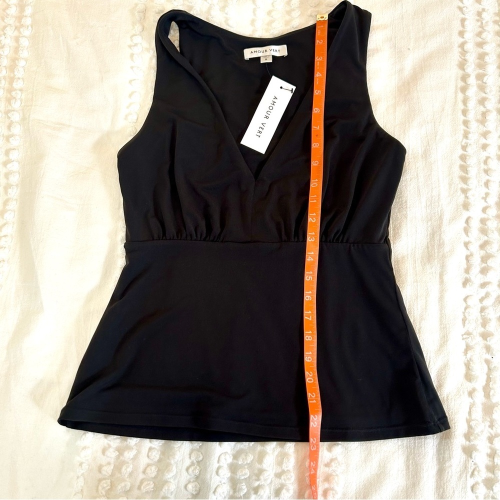 Amour Vert Black v-neck Tank Top NWT! - Picture 10 of 10